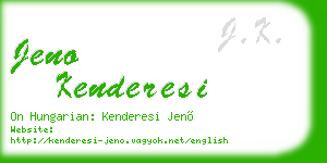 jeno kenderesi business card