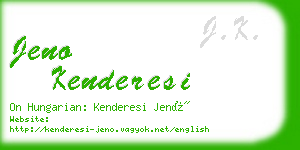 jeno kenderesi business card